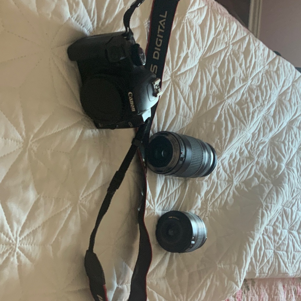 Canon Black Digital Camera with Lenses